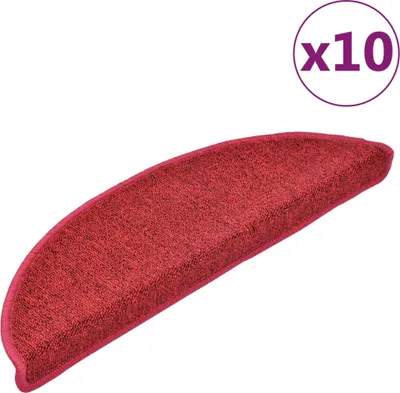 Immagine prodotto di Tappetini per scale 10 pz 56x17x3 cm Rossi semicircolari