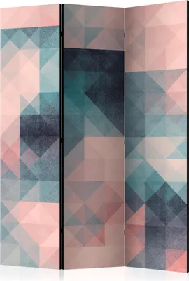 Zdjęcie produktu dla Parawan dwustronny Tła i desenie 135x172 cm 3-częściowy szary