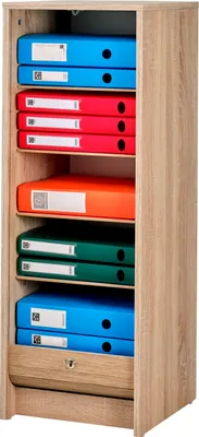 Produktbild von SIMMOB Rolltop Aktenschrank mit Rolladentür Abschließbar 104 x 38 x 38,5 cm, Farbe:Eiche