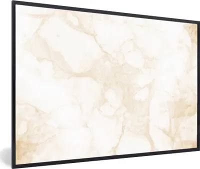 Produktbild von MuchoWow® MuchoWow® Gerahmtes Poster Marmor - Weiß - Gold - Luxus 60x40 cm - Poster mit zchwarzem Bilderrahmen - Printing - Wanddeko Schlafzimmer