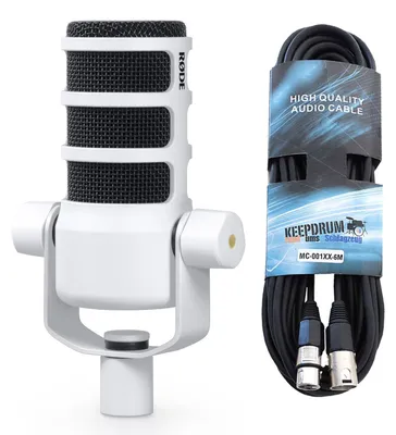 Zdjęcie produktu dla Mikrofon do podcastów Rode Podmic biały z kablem XLR