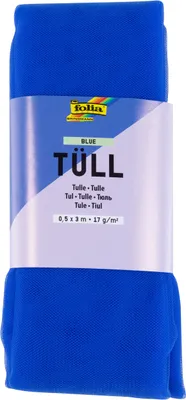 Produktbild von folia Bastelstoff für Schultüten und Bastelarbeiten, 100 % Polyester, Blau, 0,5 x 3 m, 17 g/m²