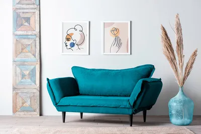 Obrázek produktu pro Hanah Home, Vino- FTN1373, petrolejově zelená, rozkládací pohovka, rám / nohy: 100% kovový rám / dřevěné nohy