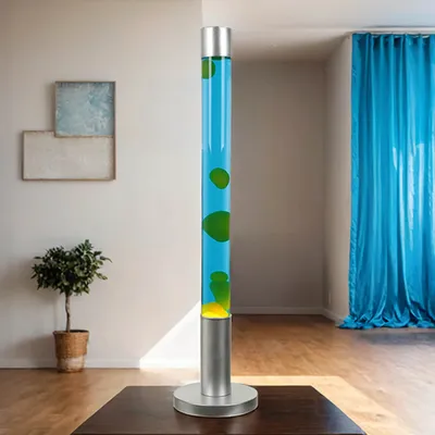 Produktbild von XXL Lavalampe Blau Grün 76 cm hoch G9 Bodenleuchte Lavaleuchte Magma ALAN