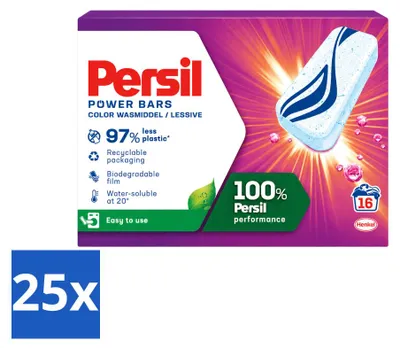 Produktbild von 25 x Persil Power Bars Waschmitteltabletten für Buntwäsche - Vorteilspackung - 25 Stücke