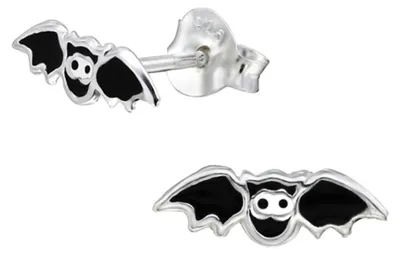Produktbild von Kinder-Ohrstecker: 925 Silber Ohrringe „Halloween“ Fledermaus