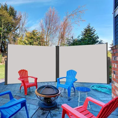 Immagine prodotto di Tenda da sole laterale - Tenda da sole a parete - Tenda da sole estensibile - Protezione per balcone - Schermo per la privacy - Tessuto poliestere idrorepellente