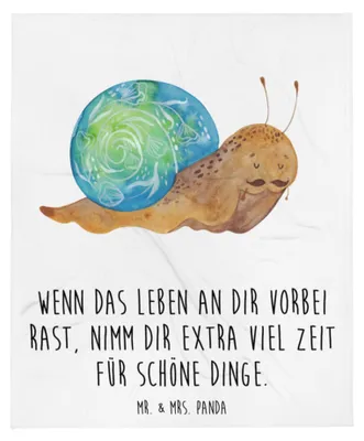 Produktbild von Mr. & Mrs. Panda Kuscheldecke Schnecke Sir - Weiß - Geschenk, Wohndecke, Couchdecke, Lebenseinstellung, Schnecken, Lustige Sprüche, Sofaüberwurf, Bettdecke, Tagesdecke