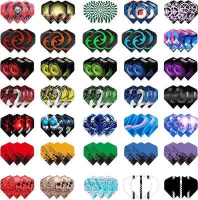 Produktbild von CyeeLife 105 Stück PET Standard Flights für Darts, perfekte für Soft und Steel Tip Dartpfeile