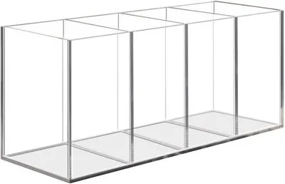 Immagine prodotto di Organizer da scrivania in acrilico - Portapenne trasparente per l'ufficio, organizer da scrivania (22,5 x 7,6 x 9,5 cm)