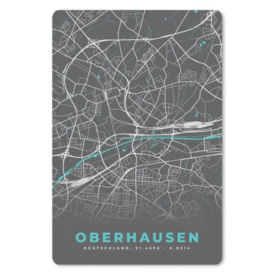 Produktbild von MuchoWow® Mauspad Mousepad Blau - Deutschland - Karte - Stadtplan - Oberhausen 40x60 cm - Mousepads - Maus Mat - Pad - Mausunterlage - Schreibtisch Accesoire