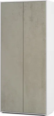 Immagine prodotto di SIMPLYFURN Armadietto per Ufficio Amira T00 | Armadio per Documenti e Multiuso | Weiß & Cemento ossidato | 180x80x40 cm | Push-to-Open per Ufficio