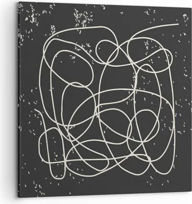 Produktbild von Bild auf Leinwand - Leinwandbild - Einteilig - Modern Linie Schwarz - 50x50cm - Wand Bild - Wanddeko - Wandbilder - Leinwanddruck - Bilder - Wanddekoration - Leinwand bilder - Wandbild - AC50x50-4649