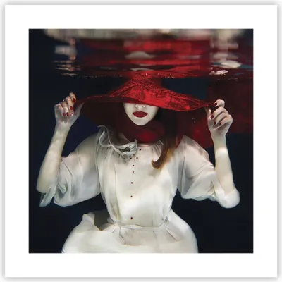 Produktbild von Poster - Poster ohne Rahmen - Mädchen Rot Hut - 40x40 cm - Wand Bild - Wanddeko - Wandbilder - Kunstposter - Wandposter - Bilder - Kunstdruck - Wanddekoration - Wandbild - P2XAC40x40-4305