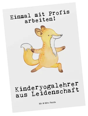 Produktbild von Mr. & Mrs. Panda Ansichtskarte Kinderyogalehrer Leidenschaft - Weiß - Geschenk, Postkarte, Kunstkarten, Postkarten, Grußkarte, Ansichtskarten