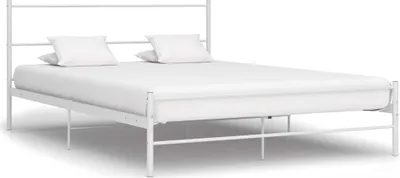 Image de Cadre de lit sans matelas blanc métal 120x200 cm