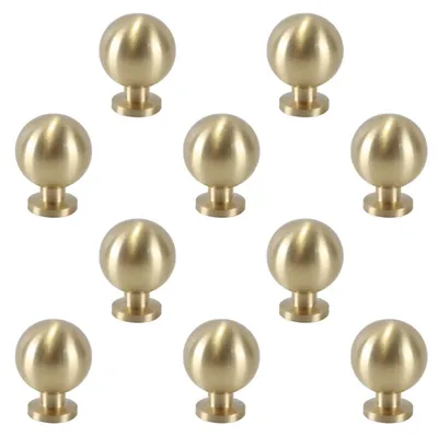 Image de Elzusha - Lot de 10 poignées de porte en bronze champagne, pour cuisine et salle de bain
