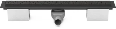 Obrázek produktu pro Chuděj Lineární plastová střešní okapnicí, černá, 850 mm, s bočním vývodem D 50 a sklopným sifonem CH PA 850 DC