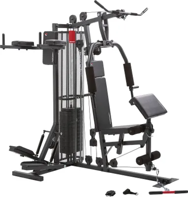 Produktbild von Christopeit Zwei-Personen Trainingsstation – Multifunktionales Kraft- & Ausdauergerät, 45+ Übungen, 70 kg Steckgewichte, Verstellbarer Komfortsitz, Lordosestütze, Inkl. Arm- & Beinmanschetten