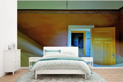 Obrázek produktu pro MuchoWow® fototapeta do obývacího pokoje nebo ložnice tapeta vinylový motiv tapeta písek - poušť - dveře - architektura - 375x280 cm - tapeta do ložnice