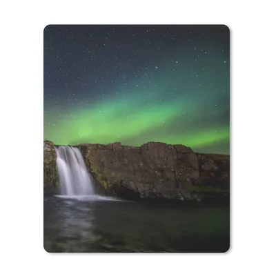 Produktbild von MuchoWow® Mauspad Mousepad Nordlicht - Wasserfall - Island - Natur 30x40 cm - Mousepads - Maus Mat - Pad - Mausunterlage - Mausmatten