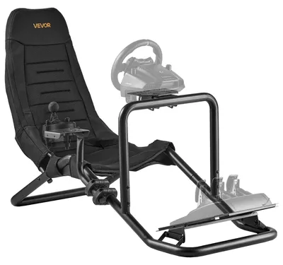 Obrázek produktu pro Stojan na volant VEVOR, stojan na závodní volant pro integrované kokpity simulátorů, pro pedály Logitech G25, G27, G29, G920, G923, Thrustmaster T300RS, TX F458, T500RS, T3PA-PRO (F1/GT) a CSR, černý