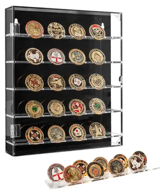 Imagen del producto de Vitrina expositora de monedas de 5 niveles - Exhibidor de monedas de acrílico