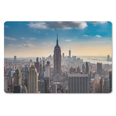 Produktbild von MuchoWow® Schreibtischunterlage New York - Wolken - Wasser 60x40 cm - XXL Mauspad - Großes Mauspad