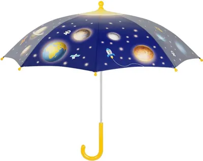 Produktbild von Esschert Design | Kinderregenschirm - 68,5 Cm - Bunt Mit Planeten Und Raketen - Leicht Und Sicher