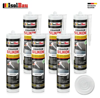 Isolbau Aquarium Silikon 6 x 300 ml Transparent Glassilikon dauerelastisch