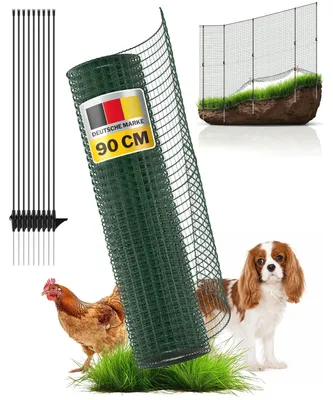 Produktbild von horizont Begrenzungszaun FLEX 15 m x 90 cm – mobiler Zaun für Hund, Garten und Camping
