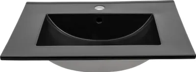 Image de Céramique lavabo lavabo encastré noir lavabos salle de bains