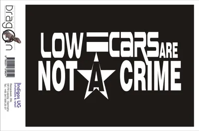 Produktbild von Aufkleber / Autoaufkleber - JDM / Die cut / Auto / OEM - low cars are not a crime - 210x100mm gold - Heckscheibe / Heckscheibenaufkleber