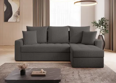Produktbild von AX LIVING Karaman Schlafsofa mit Bettkasten Eckcouch Grau Sofa 238 cm