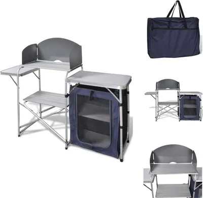 Produktbild von vidaXL Campingküche Klappbar mit Aluminium-Windschutz -  Campingmöbel