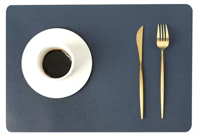 Productafbeelding van Set van 4 Effen PVC Tafelsets Marineblauw voor Eettafel