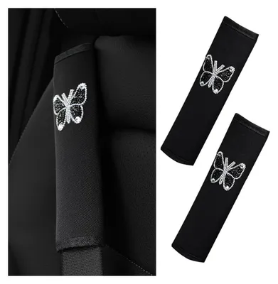 Image de Coussin de ceinture de sécurité universel - 2 pièces - Coussin d'épaule - Polyester - Doux - Protection contre les blessures