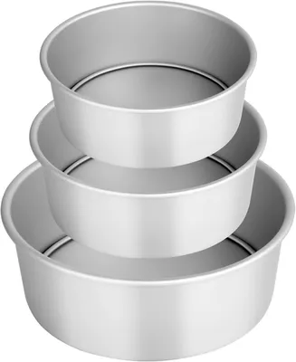 Image de Lot de 3 moules ronds avec fond amovible - en aluminium
