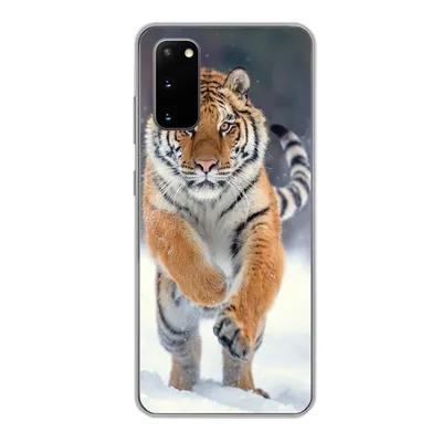 Produktbild von MuchoWow® Handyhülle Schutzhülle Hülle für Samsung Galaxy S20 Tiger - Landschaft - Schnee - Tiere Silikon Softcase Handy Hülle - Bild