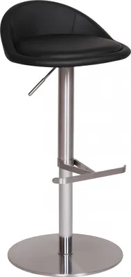 Produktbild von Barhocker WL1.281 Schwarz Edelstahl höhenverstellbare Sitzhöhe 54-79 cm | Design Barstuhl mit Rückenlehne | Bistrohocker Barsitz Gepolstert | Thekenhocker 360° Drehbar | Tresenstuhl Modern