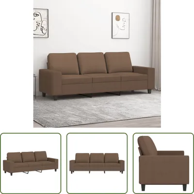 Image de The Living Store Canapé 3 places marron 180 cm tissu