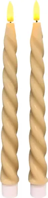 Produktbild von LED Stabkerzen Beige im 2er Set, in Ø 2,2 x 22 cm gedreht