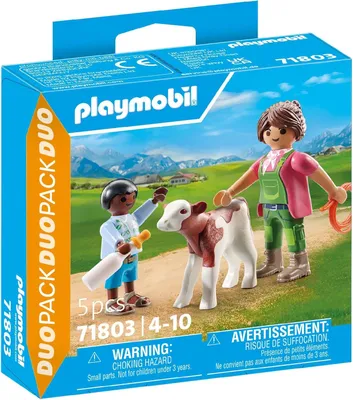 Produktbild von PLAYMOBIL 71803 Bäuerin mit Kind und Kalb