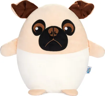 Produktbild von SQUISHBRUBIES Max der Mops - 35 cm Kuscheltier - Superweiches Plüsch Stofftier Hund zum Kuscheln, Verschenken und Sammeln - Beige