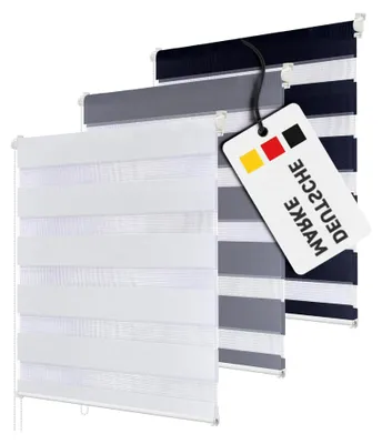 Produktbild von Doppelrollo Klemmfix ohne Bohren in Weiß - 90 cm x 150 cm - Duo Rollo für Fenster