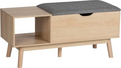 WENKO Sitzbank mit Staufach Edda, Schuhbank mit Sitzpolster