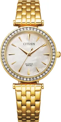 Produktbild von CitizenUhr ER0212-50Y Damen Quarz Edelstahl/Gold mit Swarovski Kristallen Perlmutt-Zifferbla