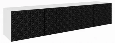 Produktbild von Masseno TV-Schrank ROVA 200 cm Fernsehschrank mit Schubladen und 4 Türen TV-Lowboard für Wohnzimmer Modern 200x40x41 cm Weiß / Schwarz