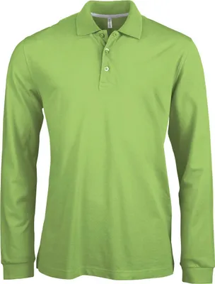 Produktbild von Kariban Herren Polo-Shirt Langarmshirt Poloshirt Langarm Polohemd, Größe:2XL, Farbe:Lime