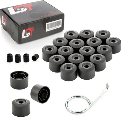 Produktbild von 20x Radschrauben Abdeckung Kappen 17 mm schwarz für KIA HYUNDAI DAEWOO DAIHATSU